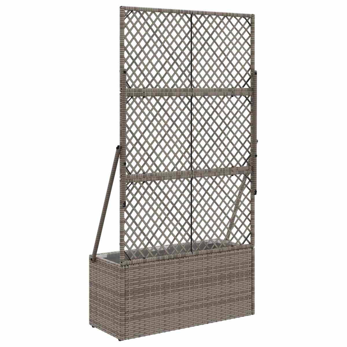 Havekrukke med trellis Grå polyrattan - Billede 6