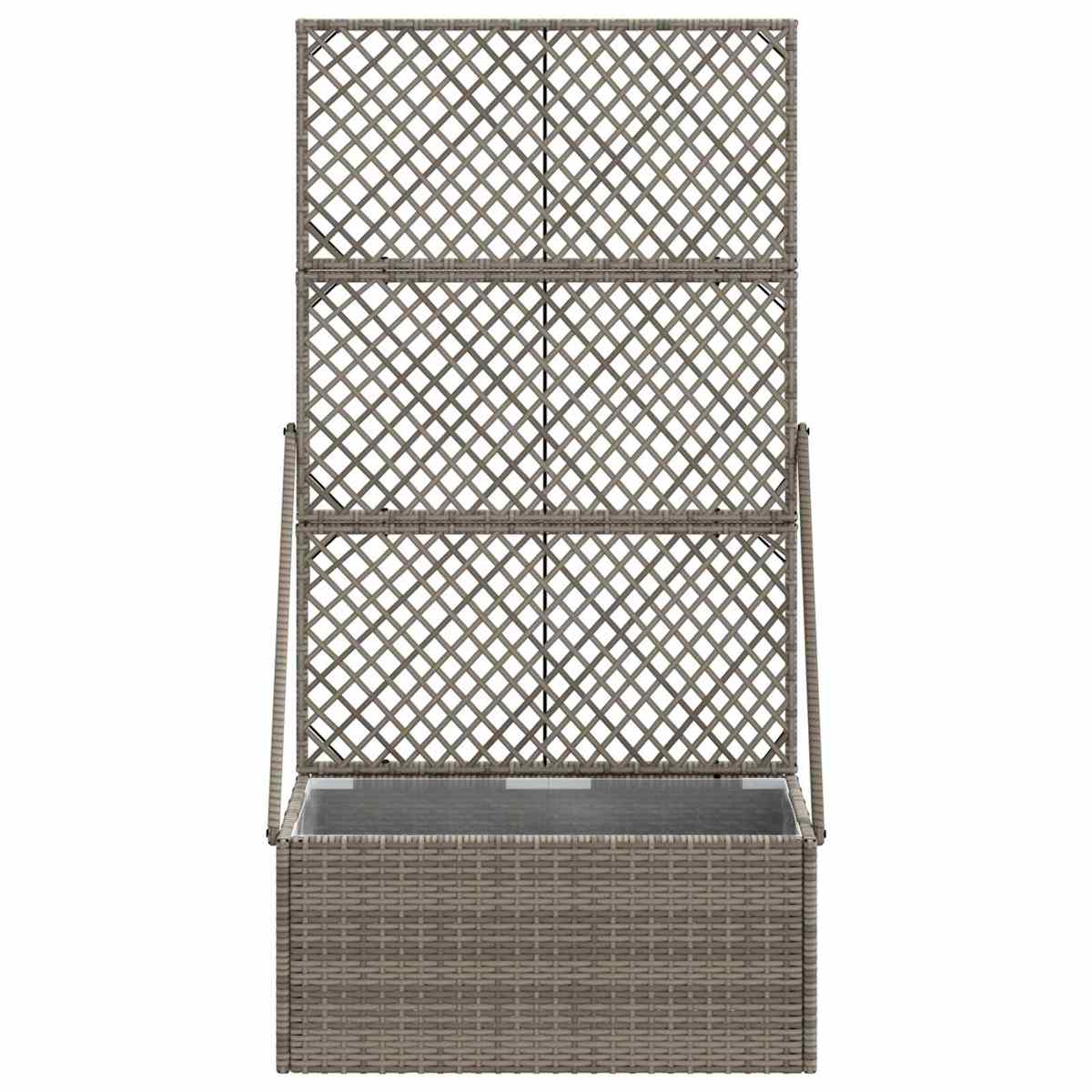 Havekrukke med trellis Grå polyrattan - Billede 4