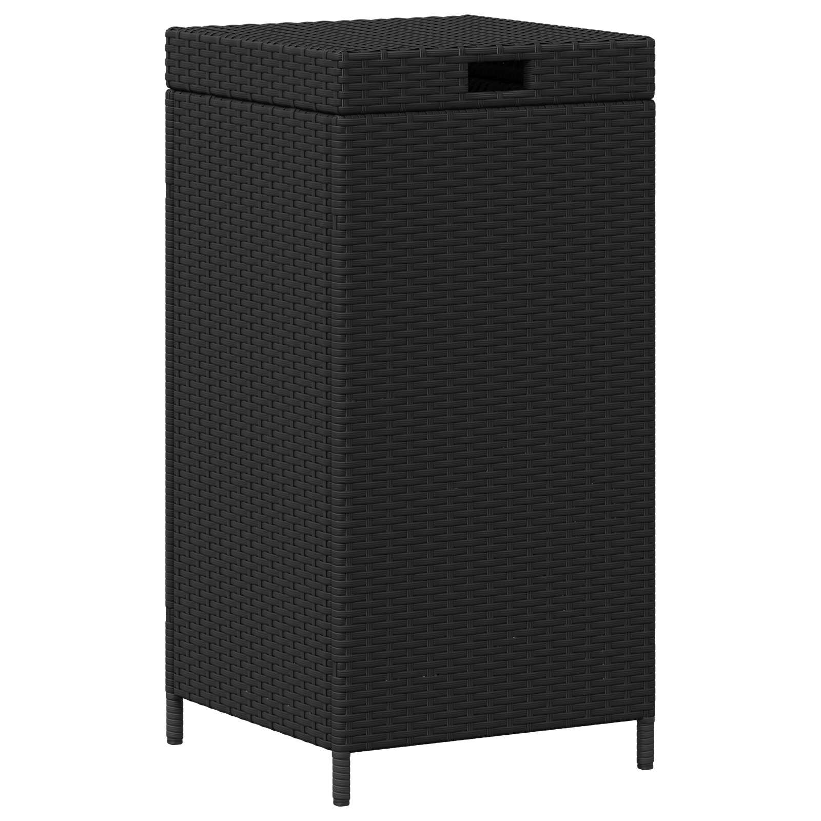Buiten Afvalbak Zwart 40 x 40 x 80 cm poly rattan image 2