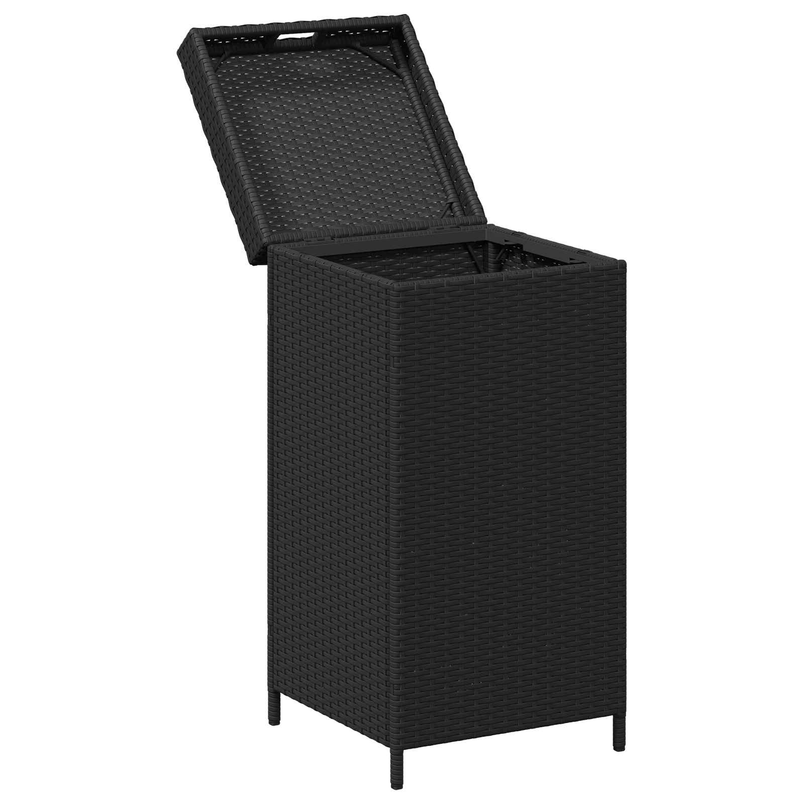 Buiten Afvalbak Zwart 40 x 40 x 80 cm poly rattan image 4