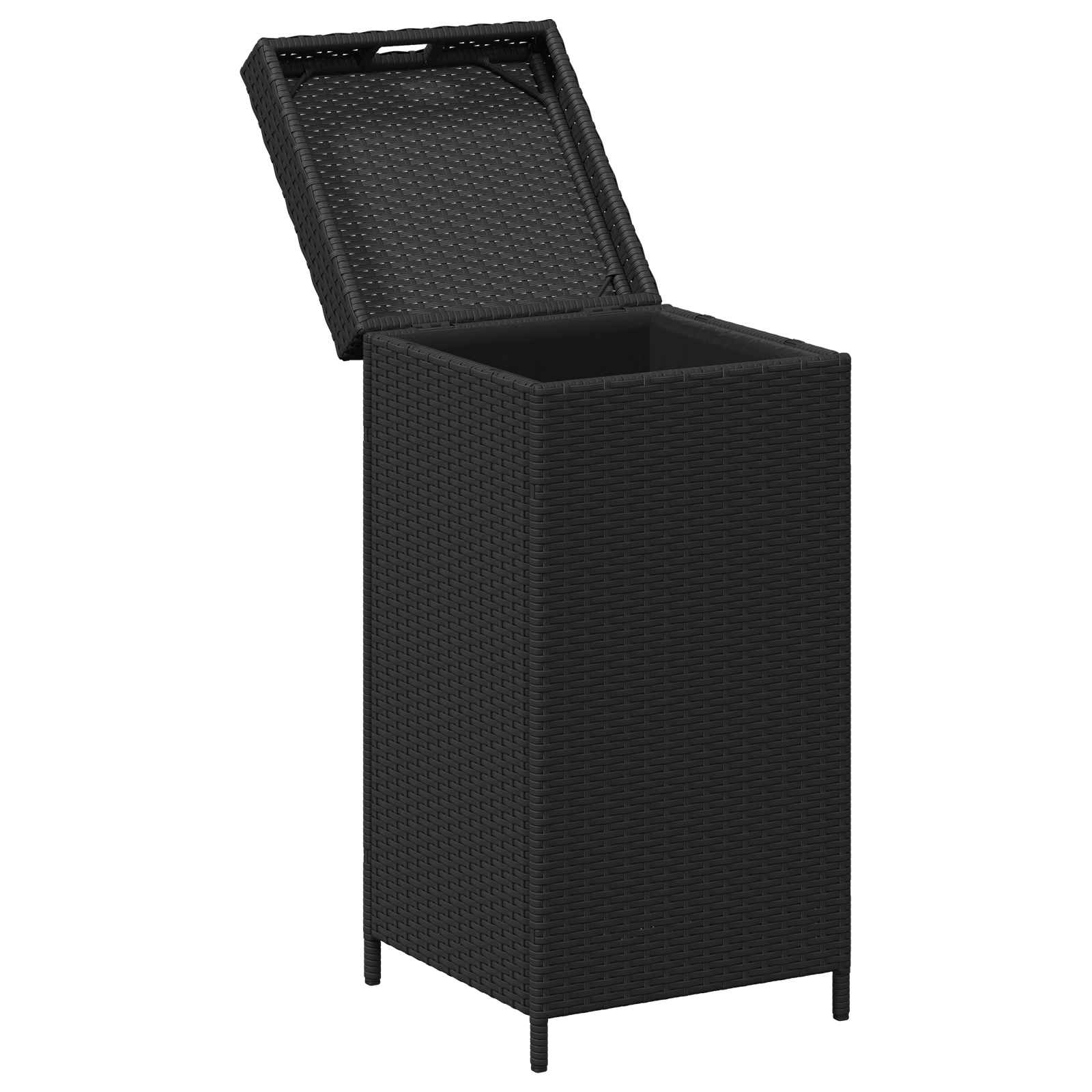 Buiten Afvalbak Zwart 40 x 40 x 80 cm poly rattan image 3