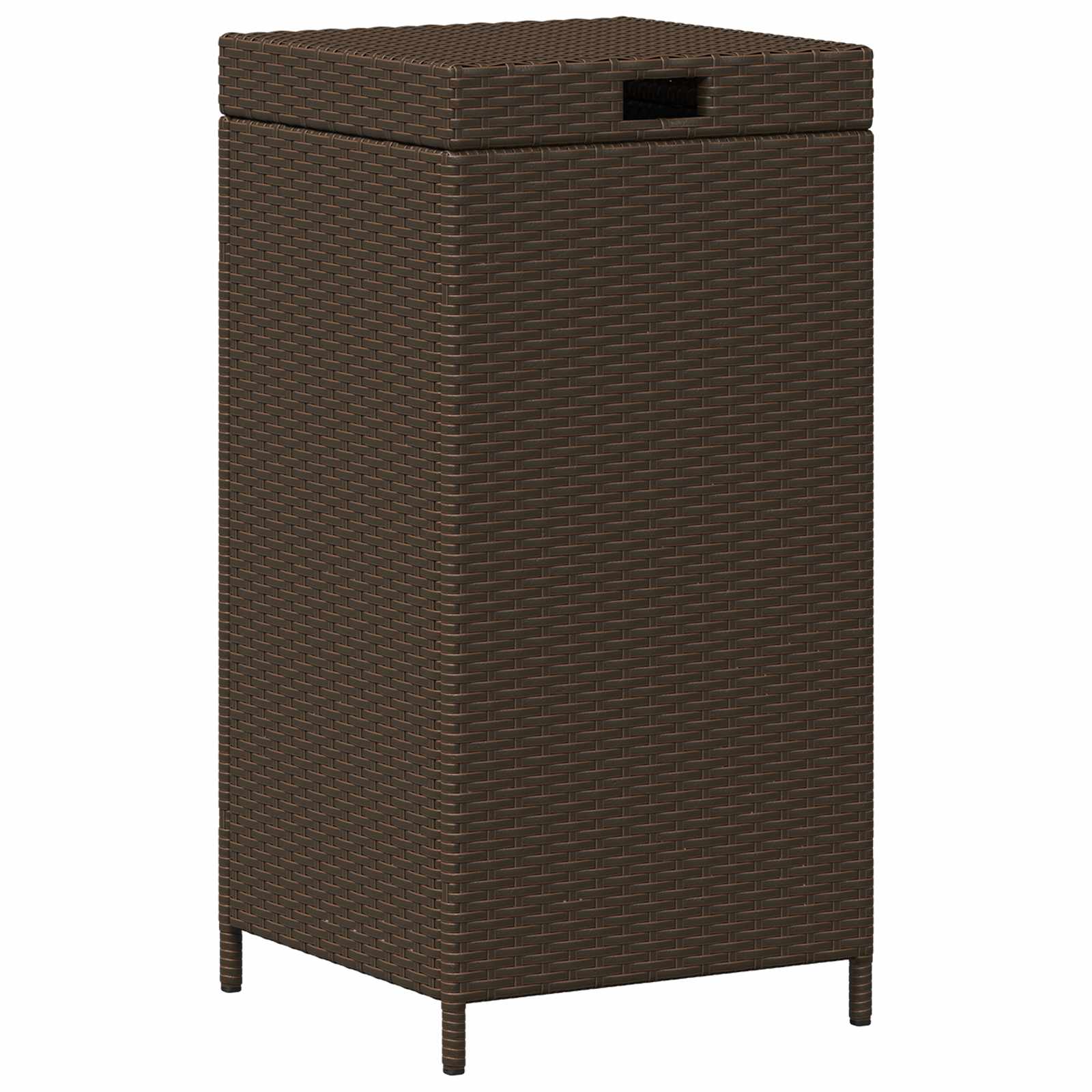 Buiten Afvalbak Bruin 40 x 40 x 80 cm poly rattan image 2