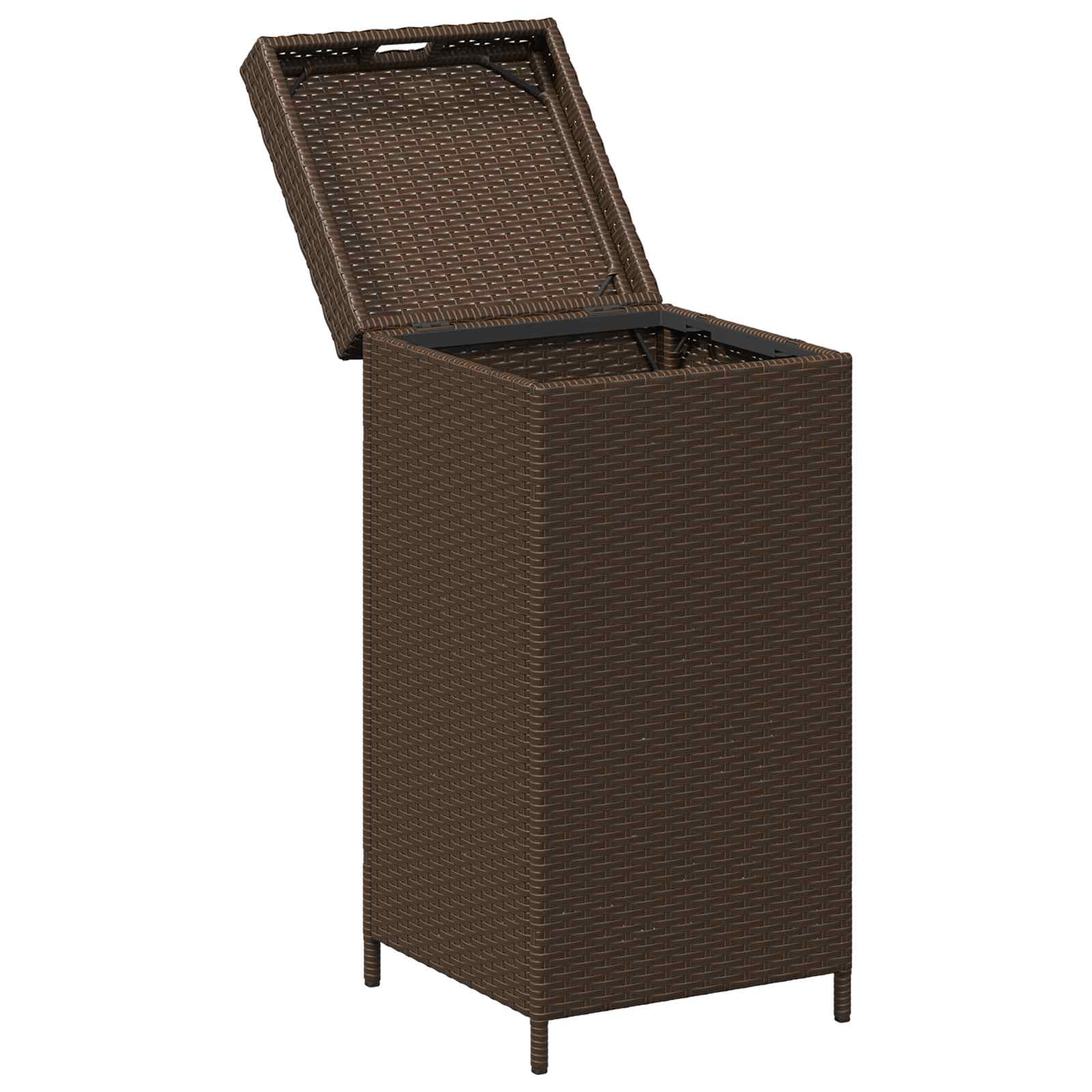 Buiten Afvalbak Bruin 40 x 40 x 80 cm poly rattan image 4