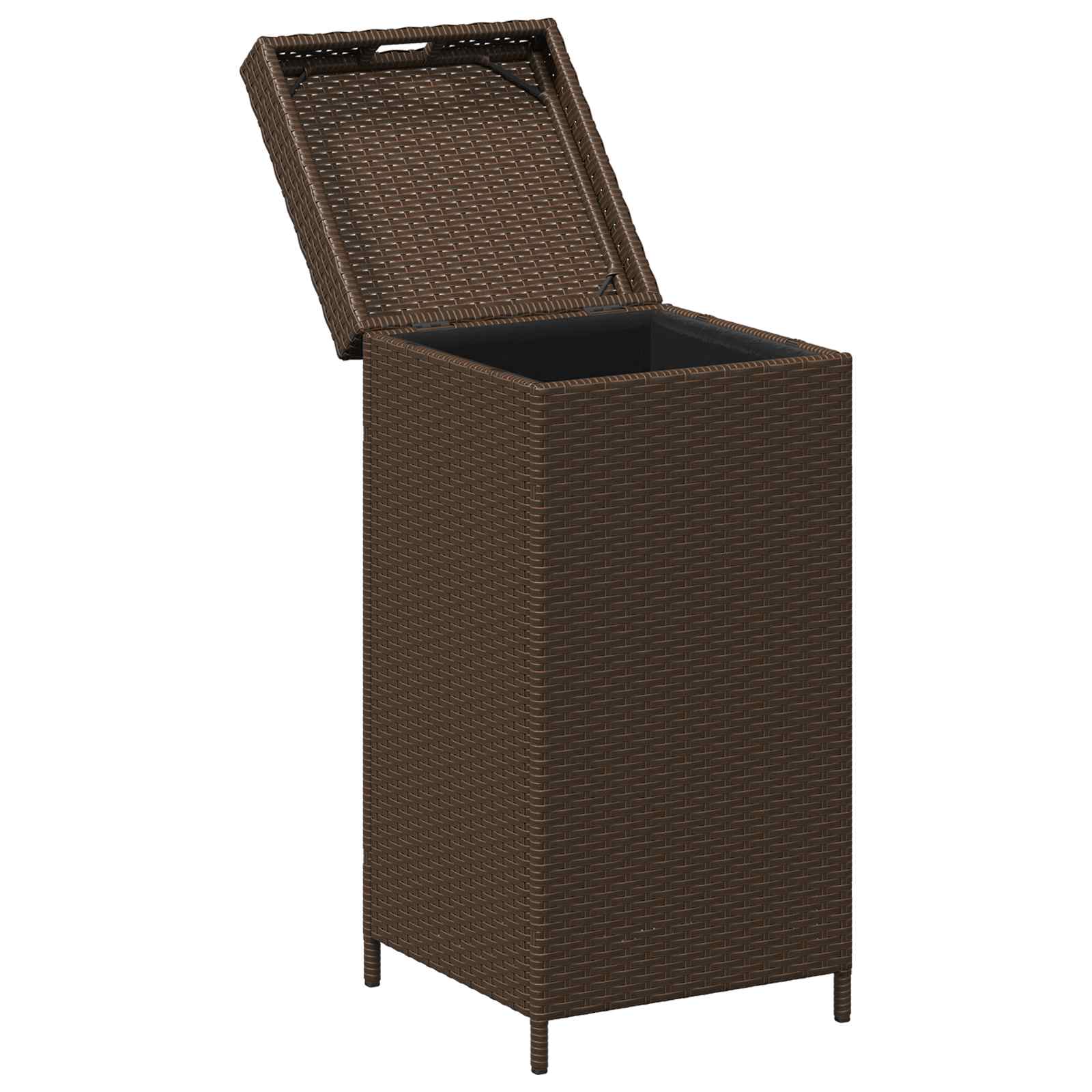 Buiten Afvalbak Bruin 40 x 40 x 80 cm poly rattan image 3