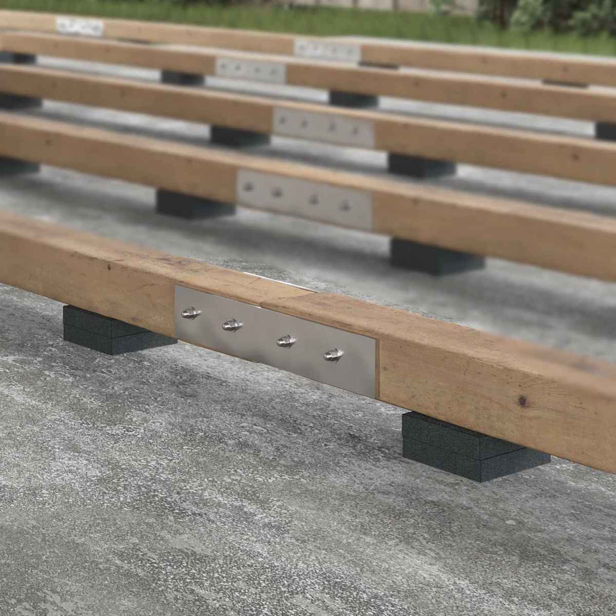 Gummigranulat terrasseplade Sort Gummi - Billede 4