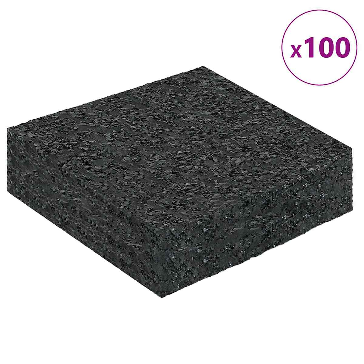 Gummigranulat terrasseplade Sort Gummi - Billede 3