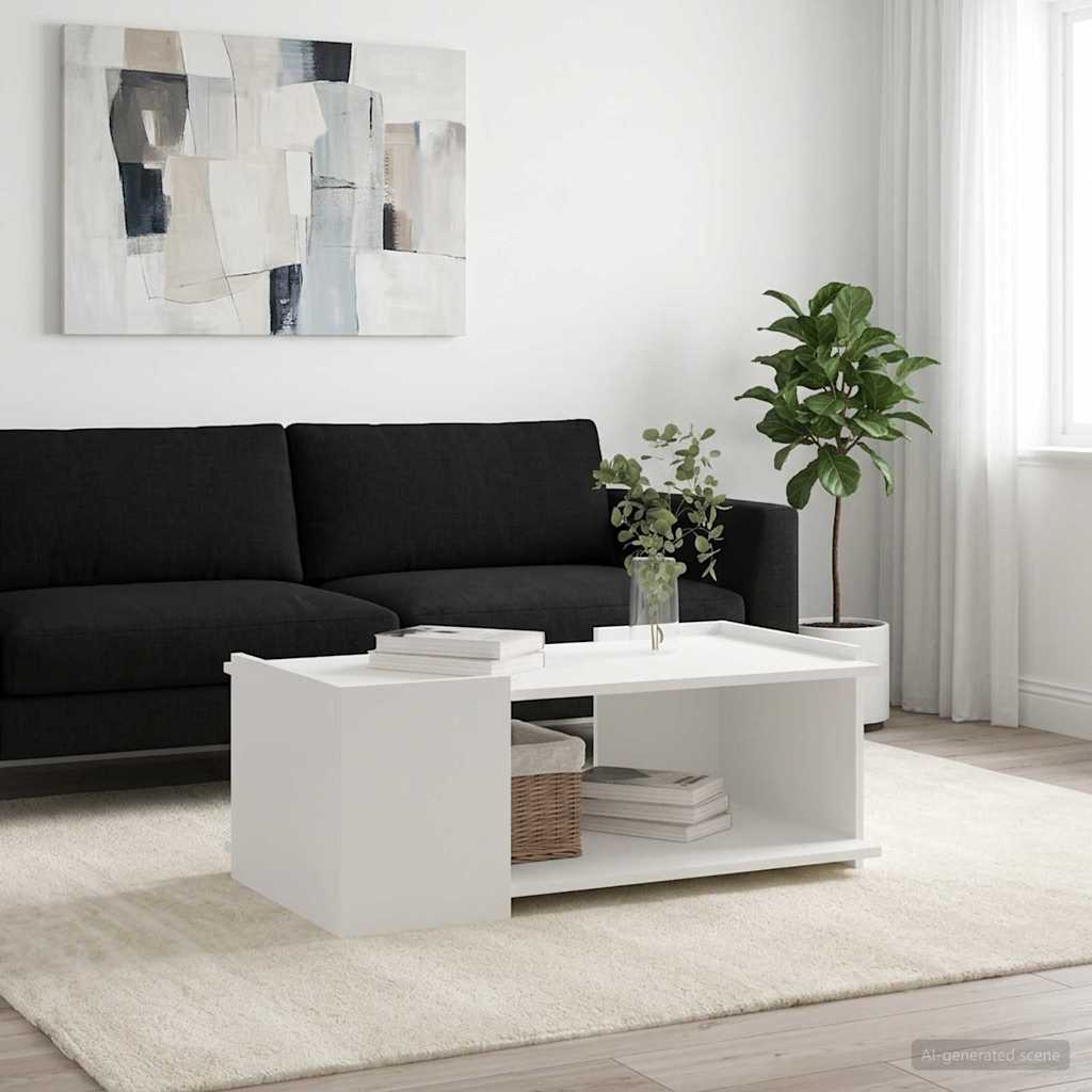 vidaXL Masă de cafea Alb 90 x 50 x 33 cm Lemn prelucrat