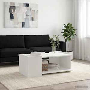 Klubska miza Bela 90 x 50 x 33 cm Inženirski les