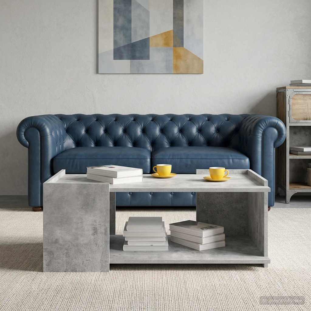 vidaXL Masă de cafea Gri Beton 90 x 50 x 33 cm Lemn prelucrat