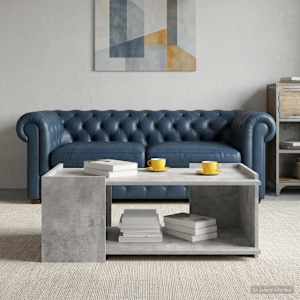 Klubska miza Betonsko siva 90 x 50 x 33 cm Inženirski les