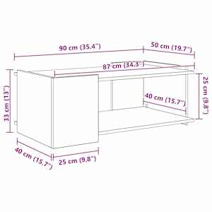 Konferenční stolek Staré dřevo 90 x 50 x 33 cm Kompozitní dřevo - obrázek 9