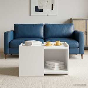 Klubska miza Bela 50,5 x 50 x 33 cm Inženirski les