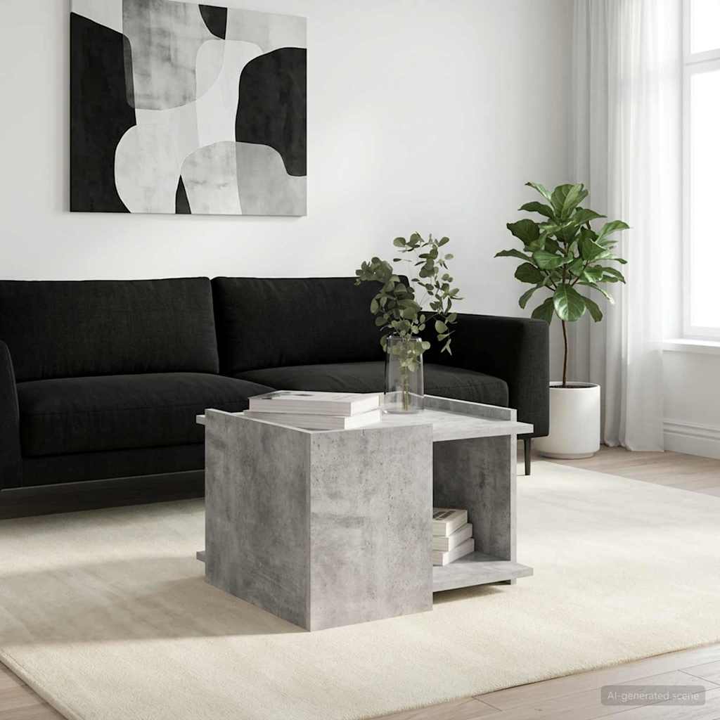 vidaXL Masă de cafea Gri Beton 50,5 x 50 x 33 cm Lemn prelucrat