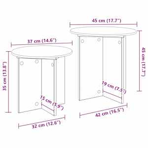 Sada odkládacích stolků s úložištěm 2 pcs Dřevěný materiál - obrázek 5