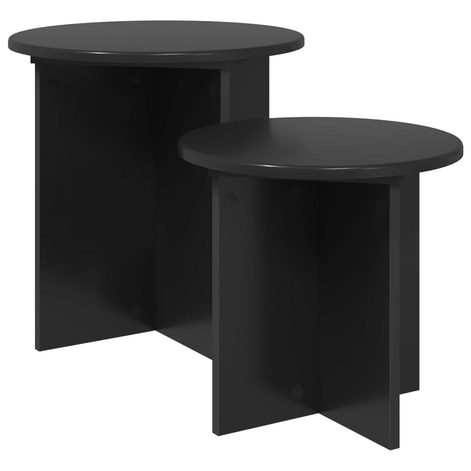 vidaXL Set măsuțe laterale 2 pcs Stejar Negru Lemn prelucrat