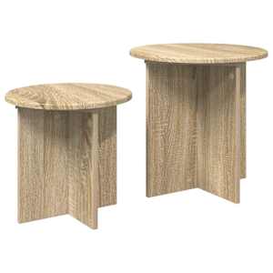 Sada odkládacích stolků 2 pcs Dub sonoma Dřevěný materiál - obrázek 5