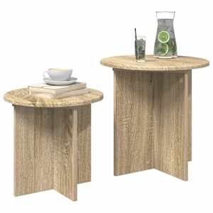 Sada odkládacích stolků 2 pcs Dub sonoma Dřevěný materiál - obrázek 3