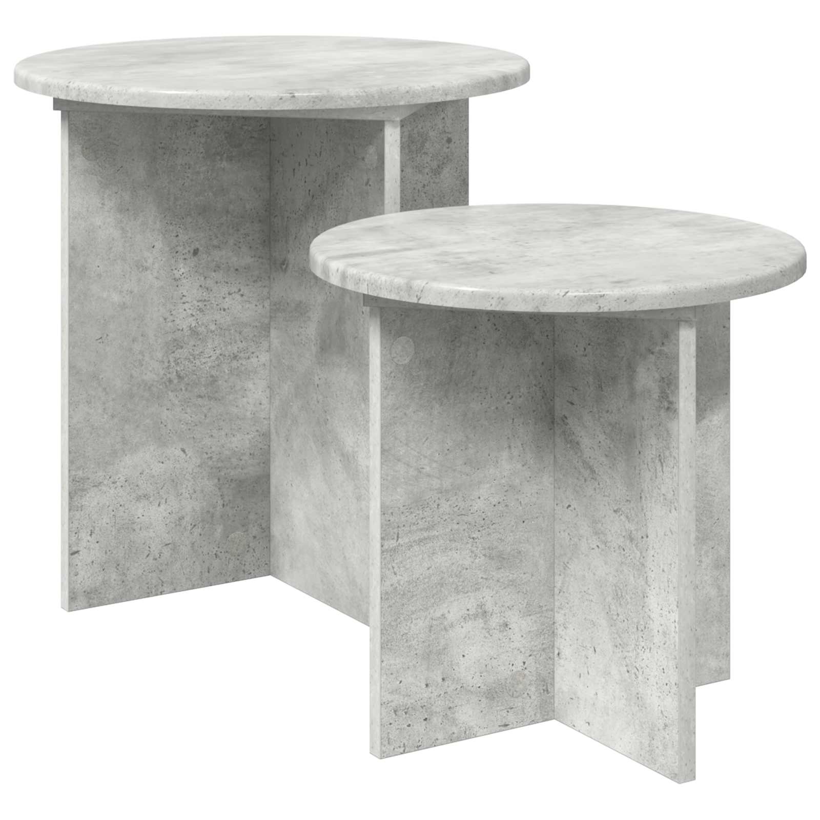vidaXL Set măsuțe laterale 2 pcs Gri Beton Lemn prelucrat