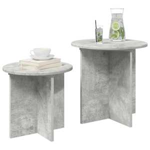 Sada odkládacích stolků 2 pcs Betonově šedá Dřevěný materiál - obrázek 2