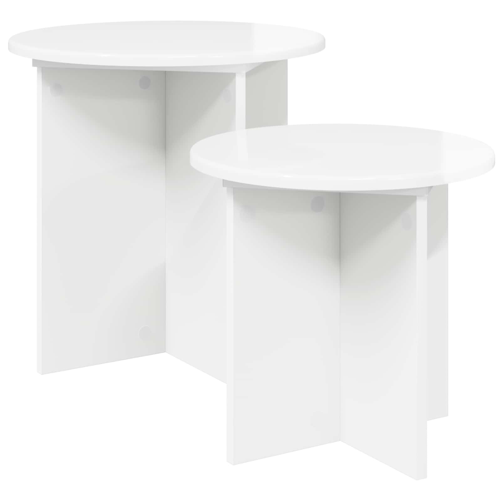 vidaXL Set măsuțe laterale 2 pcs Alb foarte lucios Lemn prelucrat