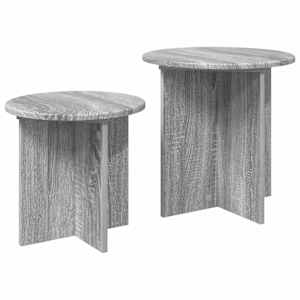 Sada odkládacích stolků 2 pcs Šedá sonoma Dřevěný materiál - obrázek 3