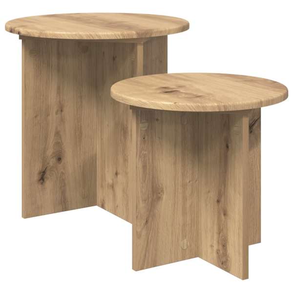 vidaXL Abilaudade komplekt 2 tk Artisan tamm &Oslash; 45 x 45 cm