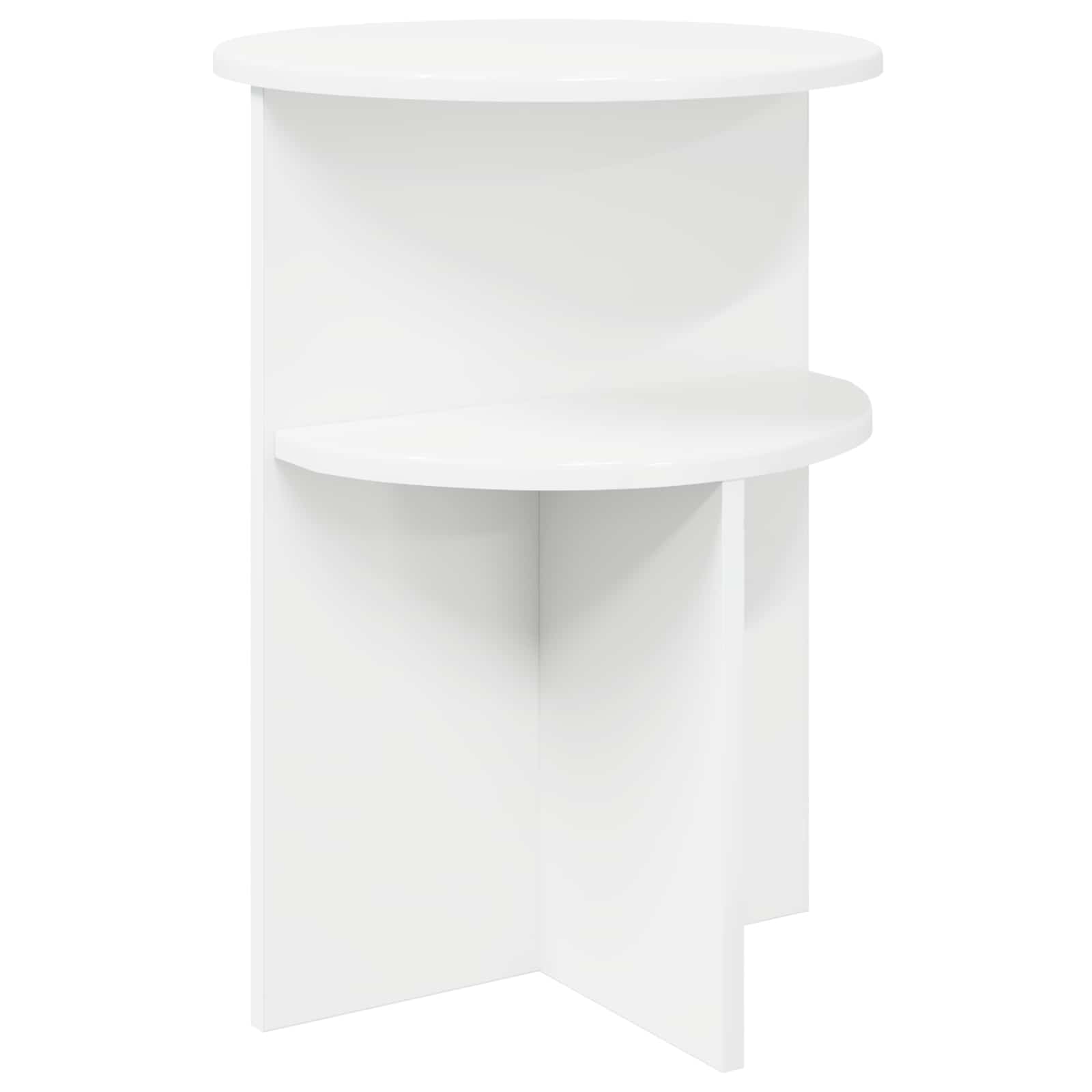vidaXL Masă laterală cu depozitare Alb Ø 39,5 x 55 cm Lemn prelucrat
