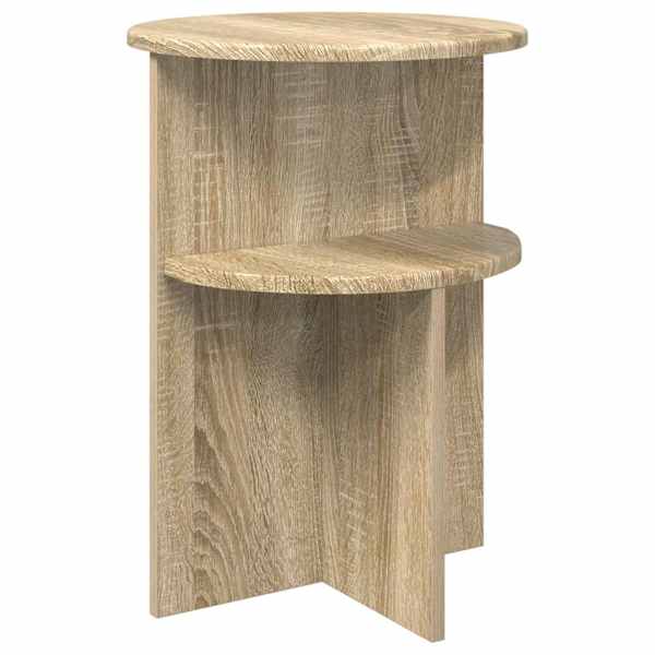 vidaXL K&uuml;lglaud ladustamisega Sonoma tamm &Oslash; 39,5 x 55 cm Tehispuit