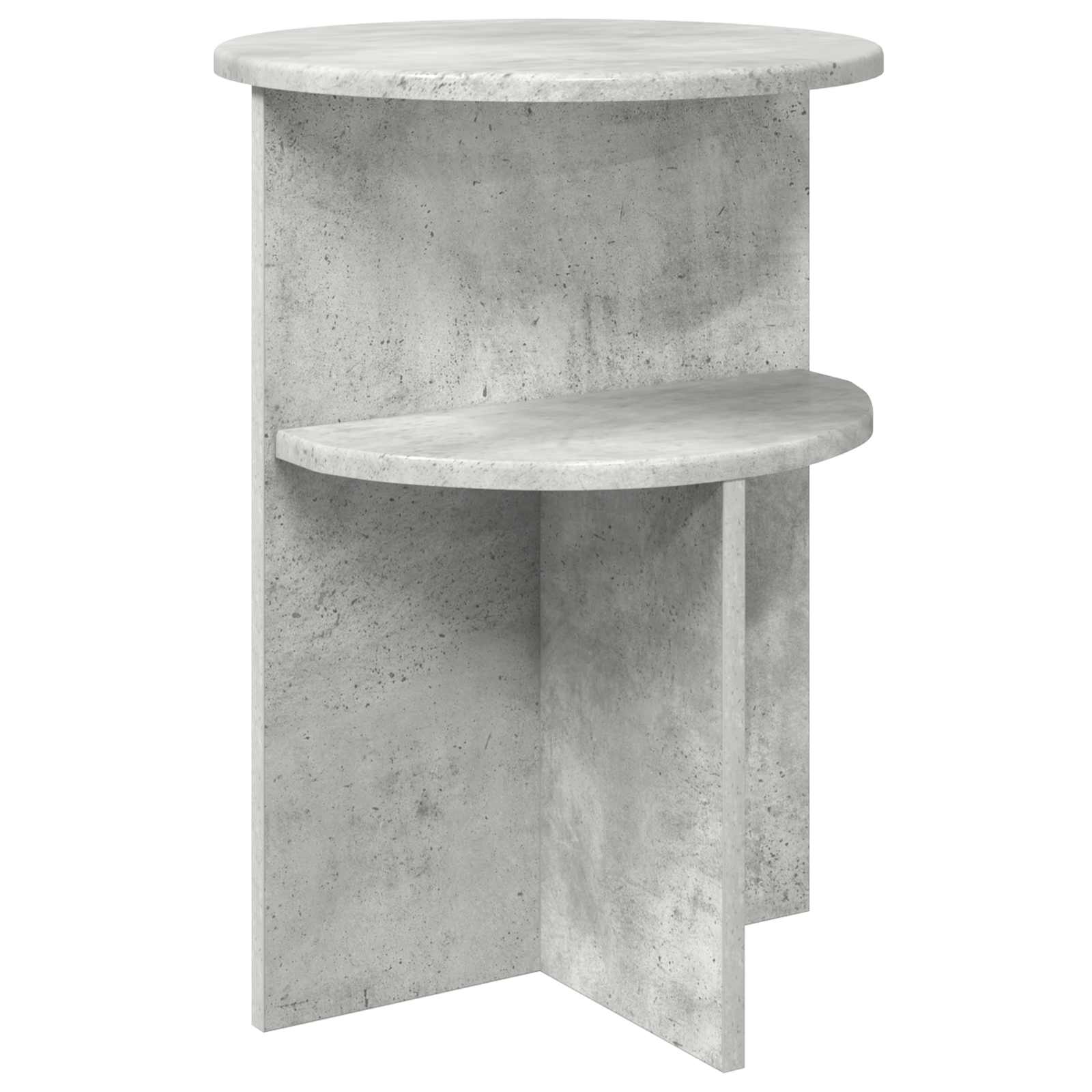 vidaXL Masă laterală Gri Beton Ø 39,5 x 55 cm Lemn prelucrat