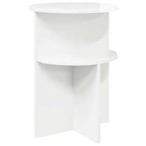 Stranska miza Bela visok sijaj Ø 39,5 x 55 cm Inženirski les