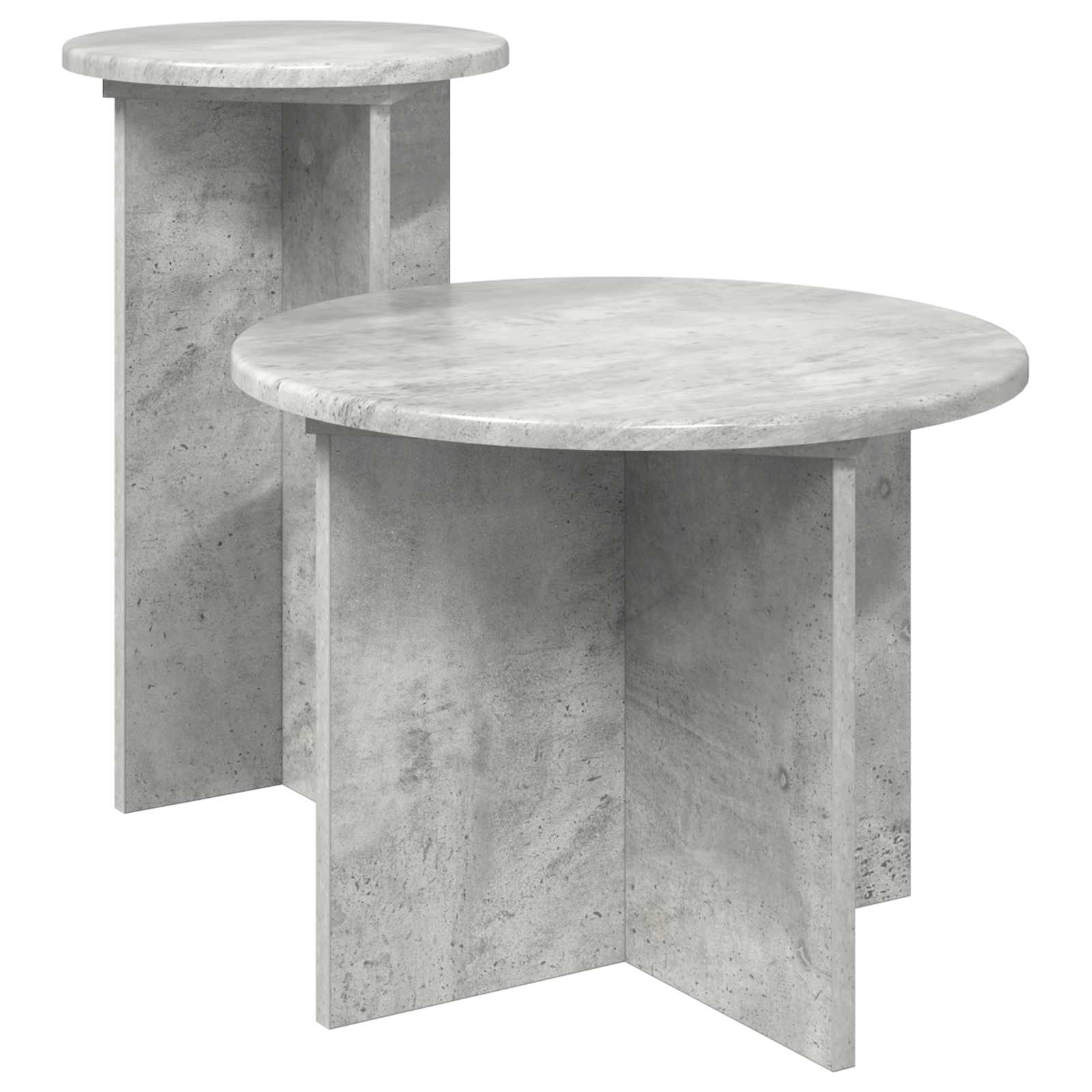 vidaXL Set măsuțe laterale 2 pcs Gri Beton Lemn prelucrat