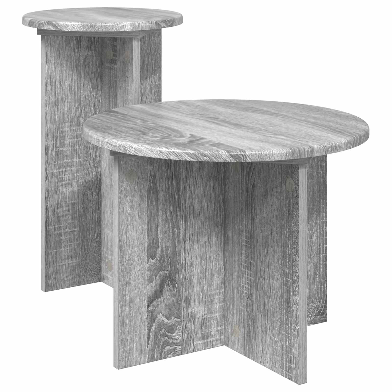 vidaXL Set măsuțe laterale 2 pcs Sonoma gri Lemn prelucrat