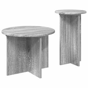 Sada odkládacích stolků 2 pcs Šedá sonoma Kompozitní dřevo - obrázek 3