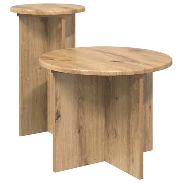 vidaXL Abilaudade komplekt 2 tk Artisan tamm &Oslash; 45 x 35 cm Tehispuit