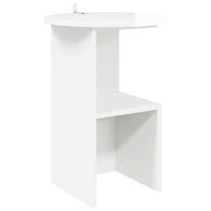 vidaXL K&uuml;lglaud K&otilde;rgl&auml;ikega valge &Oslash; 39,5 x 55 cm Tehispuit