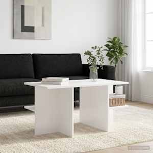 Klubska miza Bela 87 x 50 x 45 cm Konstruirano leseno