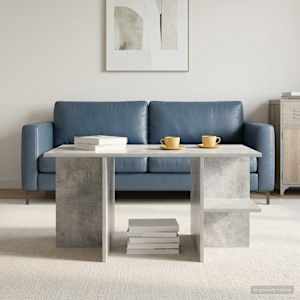 Klubska miza Betonsko siva 87 x 50 x 45 cm Konstruirano leseno