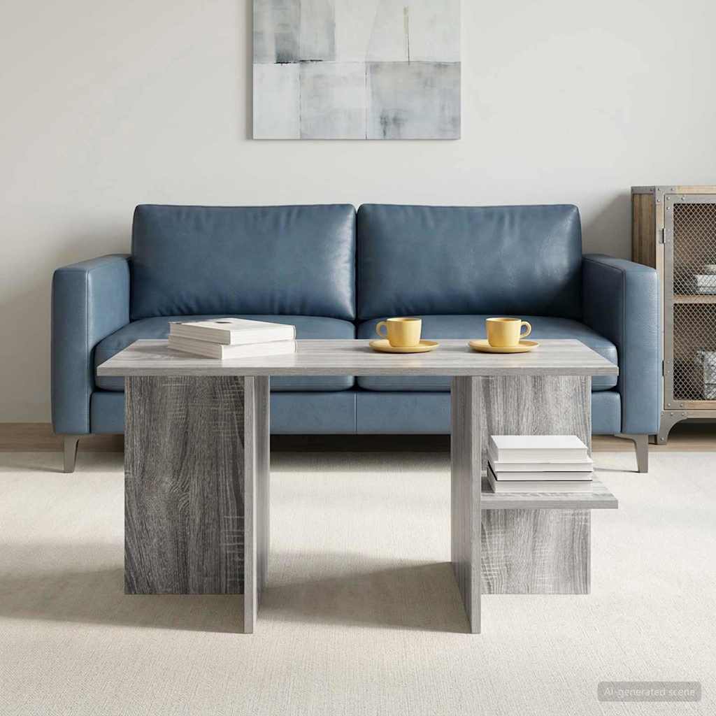 Klubska miza Siva Sonoma 87 x 50 x 45 cm Konstruirano leseno - slika 4