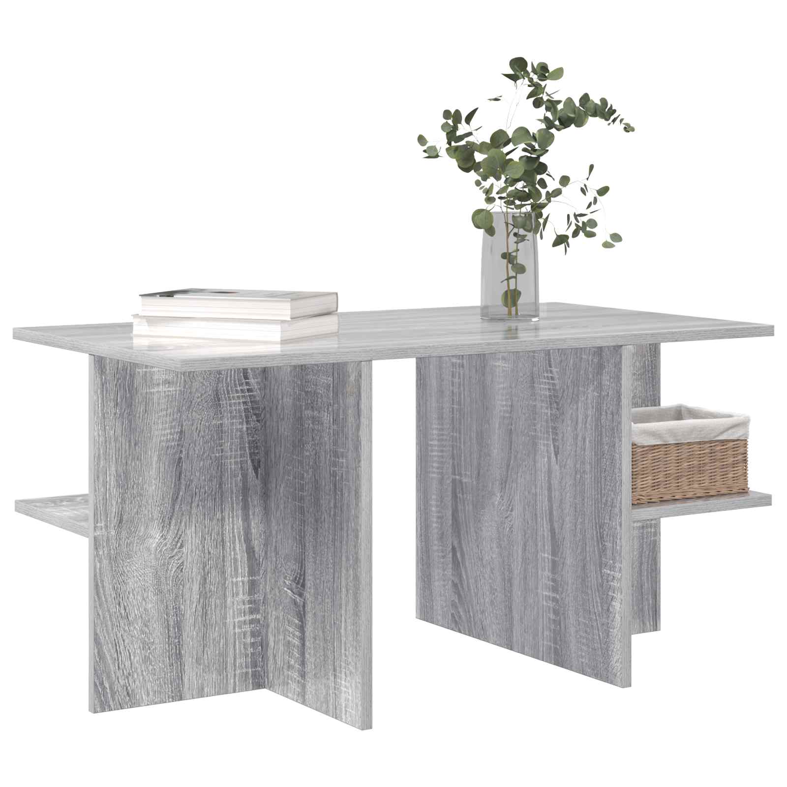 Klubska miza Siva Sonoma 87 x 50 x 45 cm Konstruirano leseno - slika 3