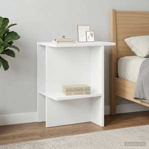 Klubska miza 2 pcs Bela 40 x 30 x 49 cm Inženirski les