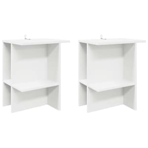Klubska miza 2 pcs Bela 40 x 30 x 49 cm Inženirski les