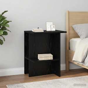 Klubska miza 2 pcs Črni hrast 40 x 30 x 49 cm Inženirski les