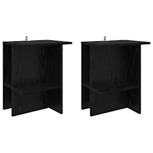 Klubska miza 2 pcs Črni hrast 40 x 30 x 49 cm Inženirski les