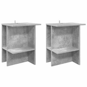 Klubska miza 2 pcs Betonsko siva 40 x 30 x 49 cm Inženirski les
