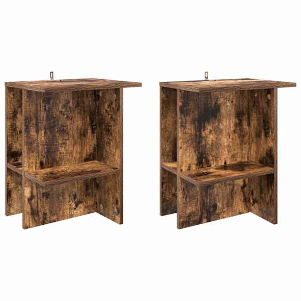 vidaXL Kohvilaud 2 tk Suitsutatud tamm 40 x 30 x 49 cm Tehispuit