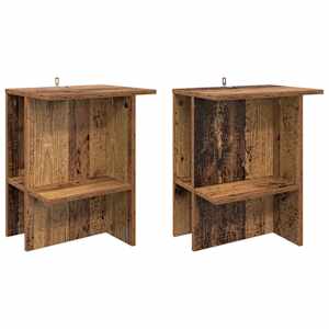 vidaXL Kohvilaud 2 tk Vana puit 40 x 30 x 49 cm Tehispuit