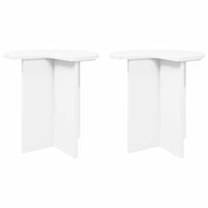 Boční stůl s úložištěm 2 pcs Bílá Ø 39 x 38 cm Kompozitní dřevo - obrázek 2