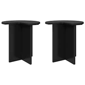 Boční stůl 2 pcs Černý dub Ø 39 x 38 cm Kompozitní dřevo - obrázek 2