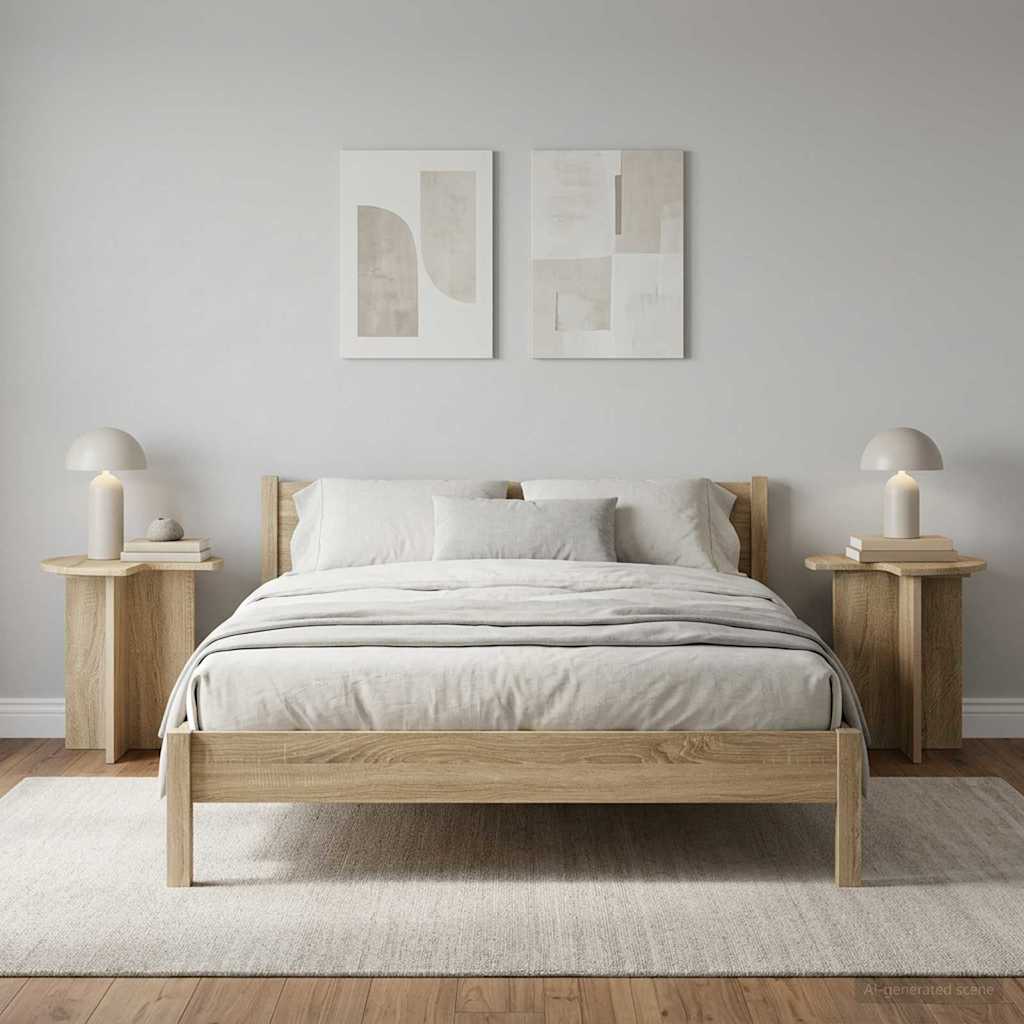Boční stůl 2 pcs Dub sonoma Ø 39 x 38 cm Kompozitní dřevo - obrázek 4