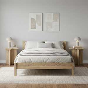 Boční stůl 2 pcs Dub sonoma Ø 39 x 38 cm Kompozitní dřevo - obrázek 4